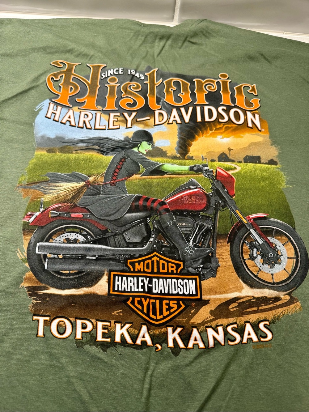 Harley-Davidson Historic Topeka Kansas Graphic Tee. Wizard of Oz logo